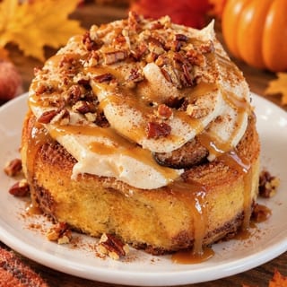 Pumpkin Pecan Caramel Cinnamon Rolls