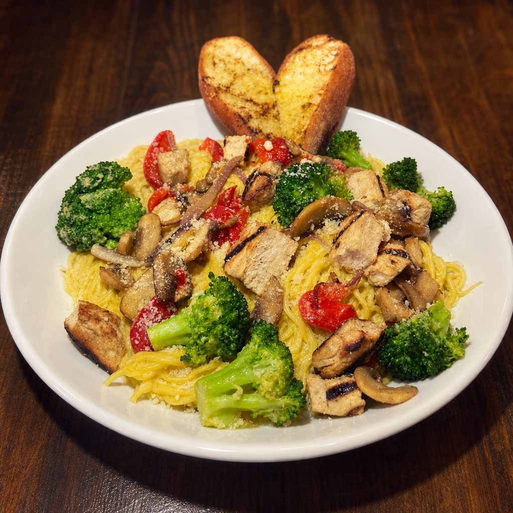 Half Tray Pasta Bar with choice of one protein.