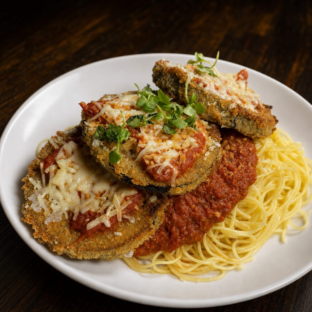 Half Tray Eggplant Parmesan.